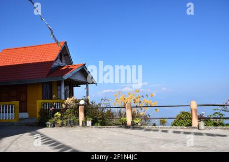 Kanchenjunga from Rishyap home stay , Kalimpong Stock Photo