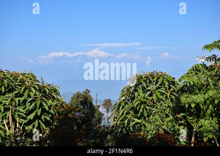 Kanchenjunga from Rishyap home stay , Kalimpong Stock Photo