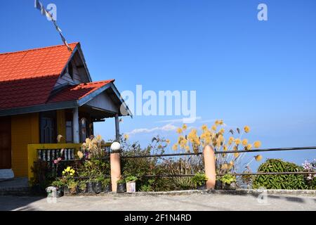 Kanchenjunga from Rishyap home stay , Kalimpong Stock Photo