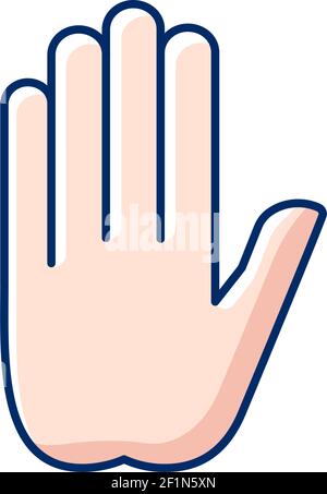 Stop gesture RGB color icon Stock Vector
