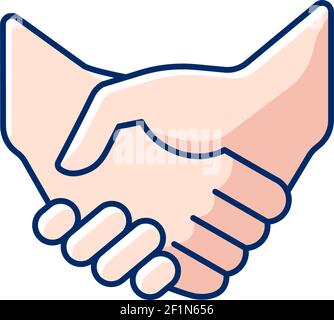 Handshake RGB color icon Stock Vector