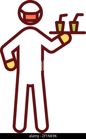 Mandatory PPE for employees RGB color icon Stock Vector