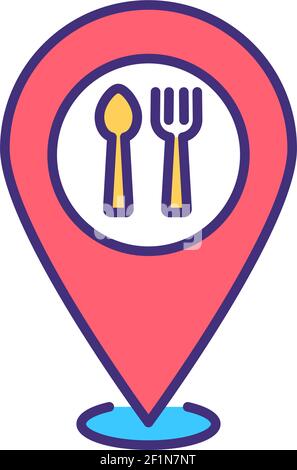 Local food RGB color icon Stock Vector