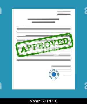 Approved paper document Stock Vector