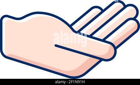 Hand holding something RGB color icon Stock Vector Image & Art - Alamy