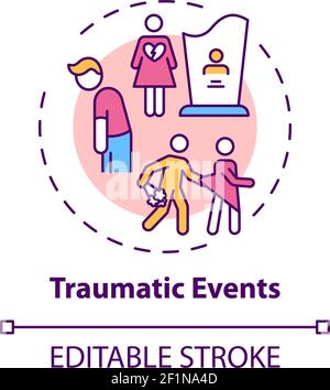Traumatic events concept icon Stock Vector