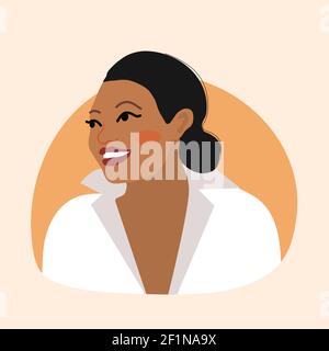 African American woman in profile on business suit. Successful black woman. Vector illustration Stock Vector