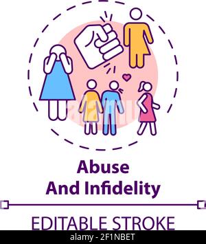Abuse and infidelity concept icon Stock Vector