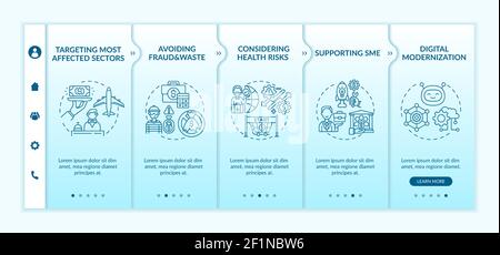Targeting affected sectors onboarding vector template Stock Vector