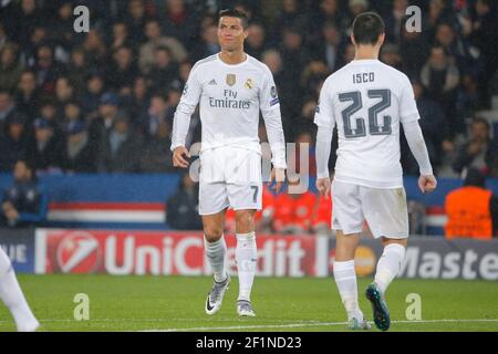 Cristiano Ronaldo Dos Santos, CR7 (Real Madrid Club de Futbol) during the UEFA Champions League Group A football match between Paris Saint Germain and Real Madrid on October 21, 2015 at Parc des Princes stadium in Paris, France. Photo Stephane Allaman / DPPI Stock Photo