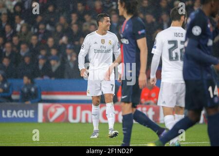 Cristiano Ronaldo Dos Santos, CR7 (Real Madrid Club de Futbol) during the UEFA Champions League Group A football match between Paris Saint Germain and Real Madrid on October 21, 2015 at Parc des Princes stadium in Paris, France. Photo Stephane Allaman / DPPI Stock Photo