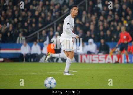 Cristiano Ronaldo Dos Santos, CR7 (Real Madrid Club de Futbol) during the UEFA Champions League Group A football match between Paris Saint Germain and Real Madrid on October 21, 2015 at Parc des Princes stadium in Paris, France. Photo Stephane Allaman / DPPI Stock Photo