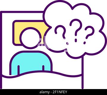 Sleep problems RGB color icon Stock Vector