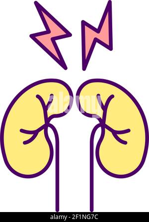 Pain in chest RGB color icon Stock Vector