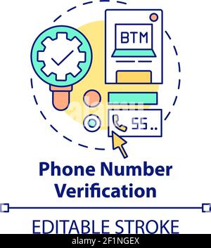 Phone number verification concept icon Stock Vector