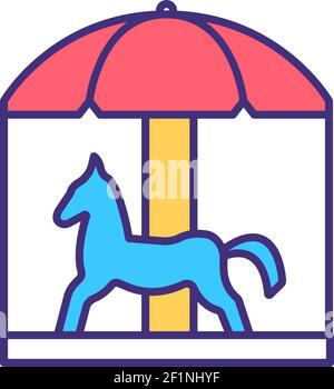 Amusement park RGB color icon Stock Vector