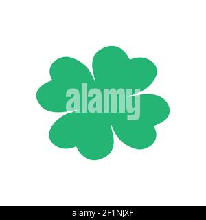 Good luck four leaf clover flat icon for apps and websites Stock Vector