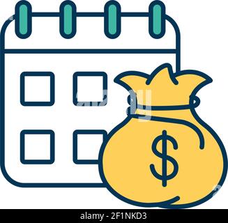 Monthly financial report RGB color icon Stock Vector