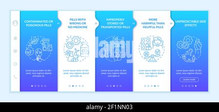Unregistered pharmacies threats onboarding vector template Stock Vector