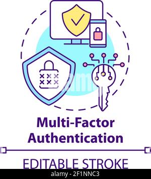 Multi-factor authentication concept icon Stock Vector