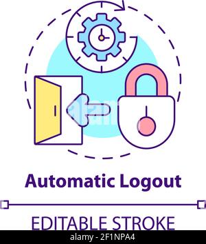 Automatic logout concept icon Stock Vector