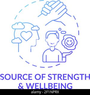 Source of strength and wellbeing blue gradient concept icon Stock Vector