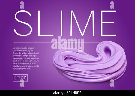 purple realistic slime on a colored banner Stock Vector