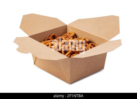 Salt Pretzels in box Stock Photo