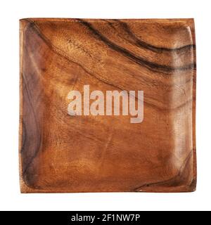 Wooden plate on white background Stock Photo