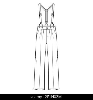 Suspender Pants Dungarees technical 
