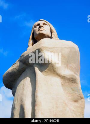 The Eternal Indian overlooking the Rock river Stock Photo