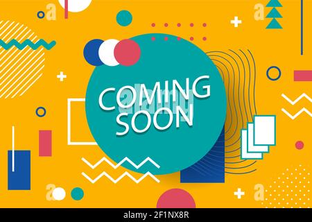 Flat coming soon background Vector illustration. Stock Vector