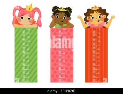 Flat design height meter set Vector illustration. Stock Vector