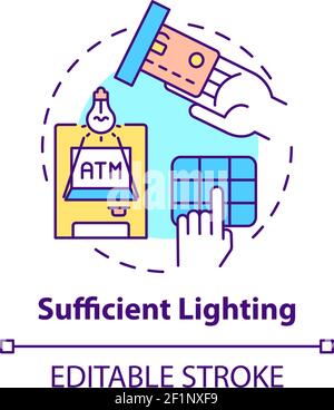 Sufficient lighting concept icon Stock Vector