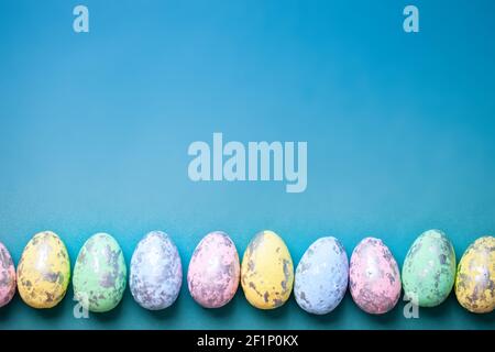 Happy Easter. Congratulatory easter background. Background with copy space. Selective focus. Horizontal. Stock Photo
