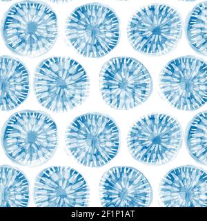 Watercolor shibori pattern Vector illustration. Stock Vector