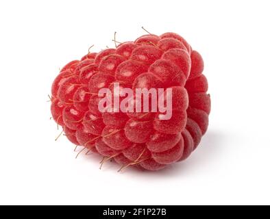 Ripe raspberry on white background Stock Photo