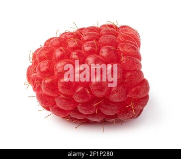 Ripe raspberry on white background Stock Photo