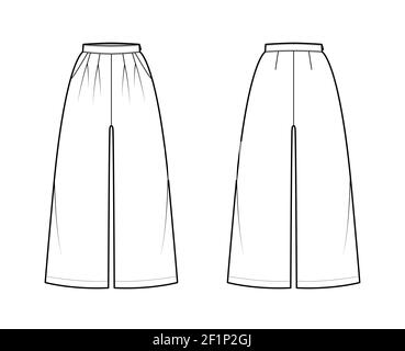 Culottes Flowing Pants Technical Vector Sketch Stock Vector Royalty Free  1901160172  Shutterstock