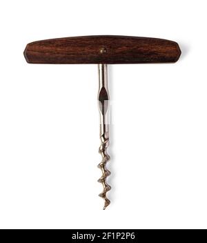 Corkscrew on white background Stock Photo