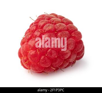 Ripe raspberry on white background Stock Photo