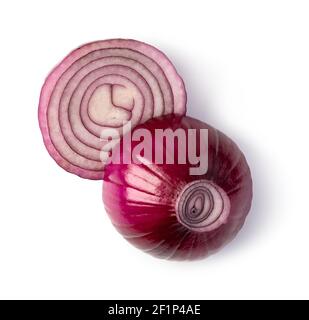 Red onion on white background Stock Photo