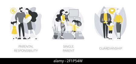 Child custody abstract concept vector illustrations. Stock Vector