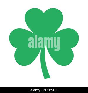 Good luck four leaf clover flat icon for apps and websites Stock Vector