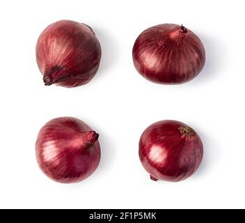 Red onion on white background Stock Photo