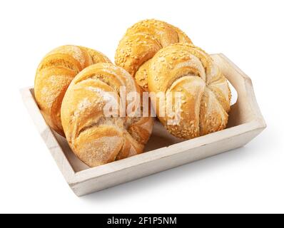 Tasty fresh buns with sesame seeds Stock Photo