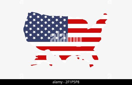USA map on white background  Stock Vector