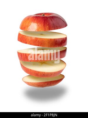 Flying apple on white background Stock Photo