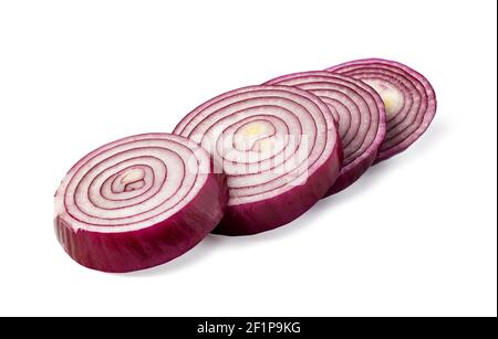 Red onion on white background Stock Photo