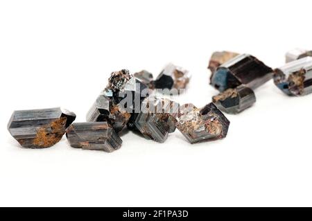 rutile black metallic ore sample for making jewelry Stock Photo